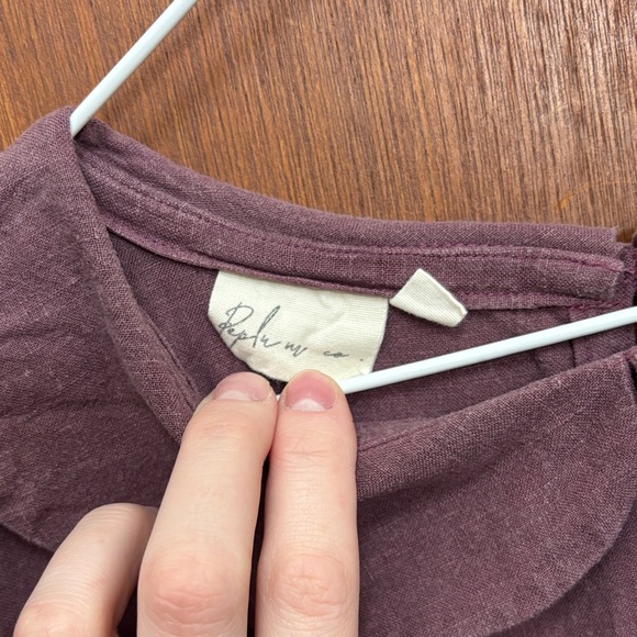 Peter Pan Collar linen dress - Picture 2 of 4